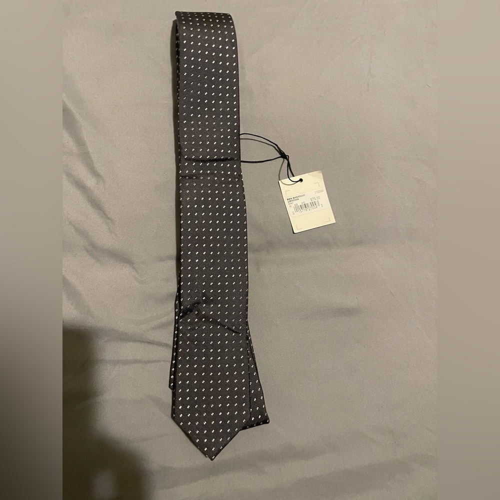 Ben Sherman Black and Gray Patterned Tie